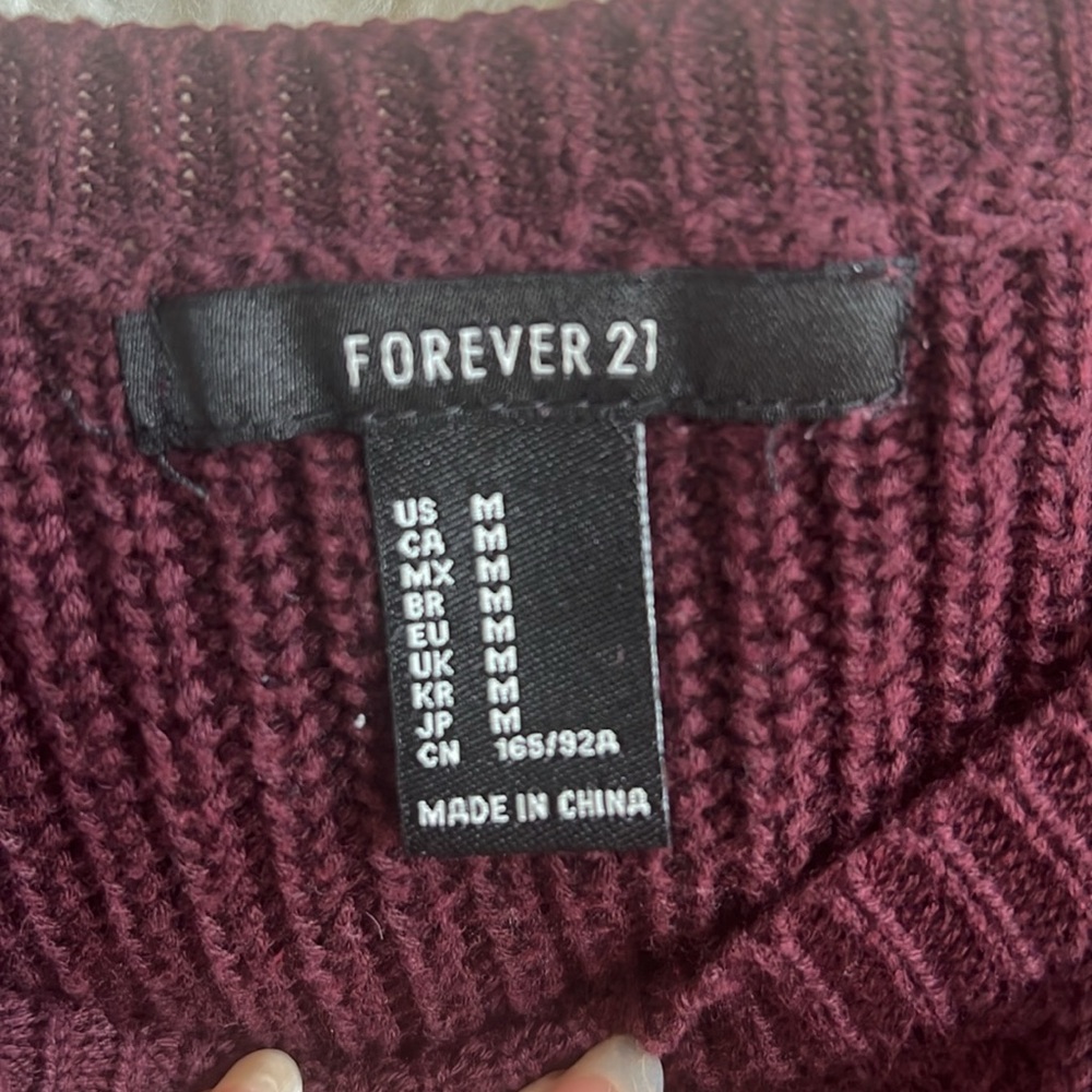 Burgundy Ribbed Sweater - Picture 2 of 2